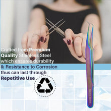 Load image into Gallery viewer, Stainless Steel Watch &amp; Jewelery Repair Tweezers #8A Forceps, Fine Point, Multi Rainbow Color, Premium Quality
