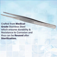 Load image into Gallery viewer, Dissecting Thumb Forceps Tweezers 5.5&quot; (14 cm), Blunt Serrated Tips
