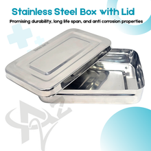 Load image into Gallery viewer, Stainless Steel Medical Sterilizer Box Instrument Organizer Storage Tray with Lid - 8L x 5W x 2H
