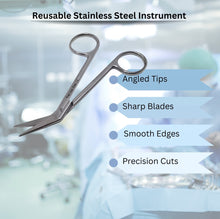 Load image into Gallery viewer, Micro Dissecting IRIS Lab Scissors Angled Blades 4.5" Stainless Steel Shears
