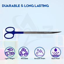 Load image into Gallery viewer, Micro Dissecting IRIS Lab Scissors Sharp Fine Points 7" Curved Stainless Steel Shears, Blue Handle
