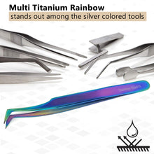 Load image into Gallery viewer, Stainless Steel Watch &amp; Jewelery Repair Tweezers #6 Forceps, Fine Point, Multi Rainbow Color, Premium Quality

