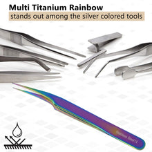 Load image into Gallery viewer, Stainless Steel Watch &amp; Jewelery Repair Tweezers #8 Forceps, Fine Point, Multi Rainbow Color, Premium Quality
