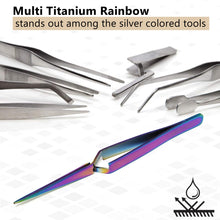 Load image into Gallery viewer, Stainless Steel Watch &amp; Jewelery Repair Tweezers #9 Forceps, Fine Point, Multi Rainbow Color, Premium Quality
