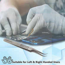 Load image into Gallery viewer, Lab Forceps Eagle Beak Needle Point Tip 4.75" Tweezers, Stainless Steel, Ridged
