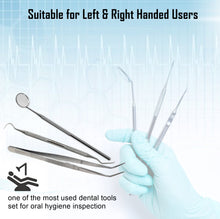 Load image into Gallery viewer, Set of 3 Dental College Cotton Pliers, Double Ended Explorer#5 and Mouth Mirror, Stainless Steel
