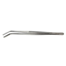 Load image into Gallery viewer, Dissecting Thumb Forceps Tweezers 12", Angled Blunt Serrated Tips
