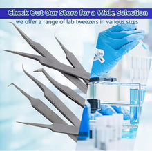 Load image into Gallery viewer, Lab Forceps Offset Angled Needle Point Tip 4.75" Tweezers, Stainless Steel
