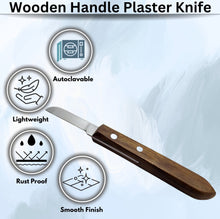Load image into Gallery viewer, Wooden handle Plaster Alignate Knife #7R, Stainless Steel
