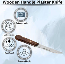 Load image into Gallery viewer, Wooden handle Plaster Alignate Knife #9R, Stainless Steel
