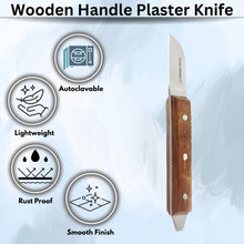 Load image into Gallery viewer, Wooden handle Plaster Alignate Knife #12R, Stainless Steel
