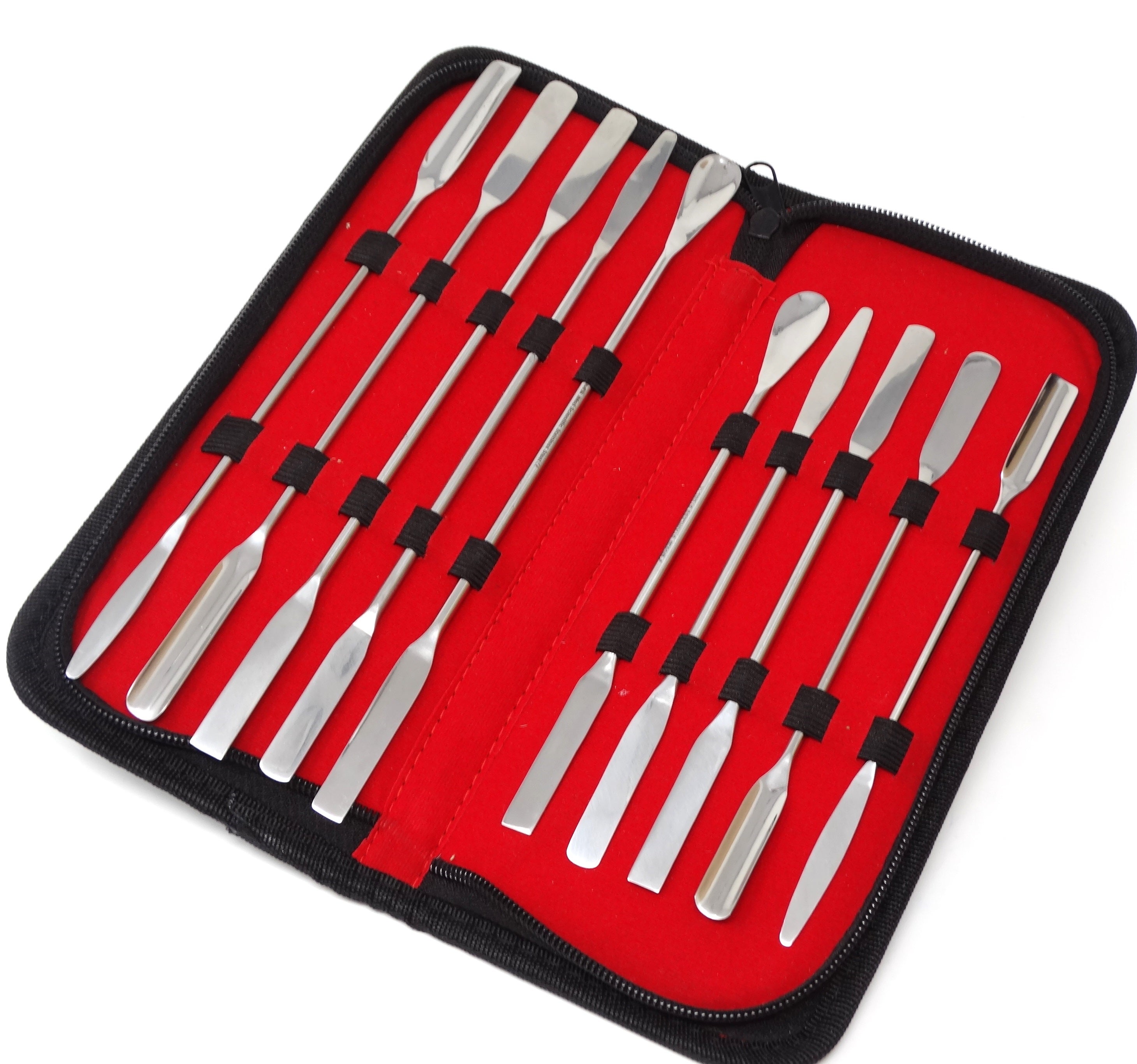 2 in 1 Double Head Stainless Steel Micro Lab Sampling Spoon 10 Pack in Case