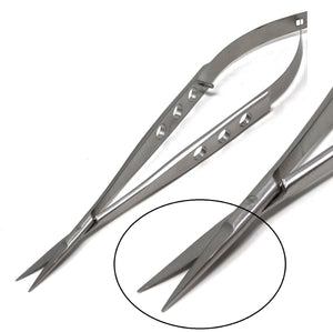 Castroviejo Micro Scissors 7" Straight, Fenestrated Flat Handle