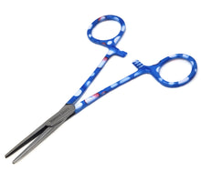 Load image into Gallery viewer, Hemostat Forceps 5.5&quot; (14cm) Straight Serrated Jaws, Stainless Steel, Dew Drops Handle
