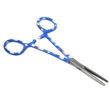 Load image into Gallery viewer, Hemostat Forceps 5.5&quot; (14cm) Straight Serrated Jaws, Stainless Steel, Dew Drops Handle
