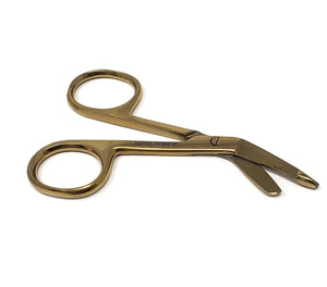 Stainless Steel 3.5" Bandage Lister Scissors for Nurses & Students Gift, Full Gold