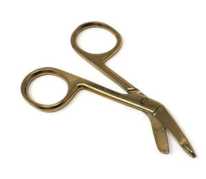 Stainless Steel 3.5" Bandage Lister Scissors for Nurses & Students Gift, Full Gold