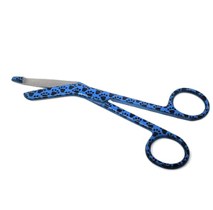 Stainless Steel 5.5" Bandage Lister Scissors for Nurses & Students Gift, Blue Black Paws