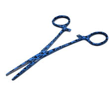 Load image into Gallery viewer, Hemostat Forceps 5.5&quot; (14cm) Straight Serrated Jaws, Stainless Steel, Blue Paws
