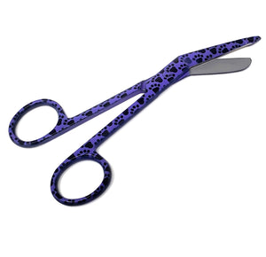 Stainless Steel 5.5" Bandage Lister Scissors for Nurses & Students Gift, Purple Black Paws