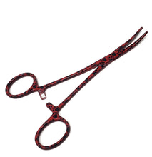 Load image into Gallery viewer, Hemostat Forceps 5.5&quot; (14cm) Curved Serrated Jaws, Stainless Steel, Red Paws
