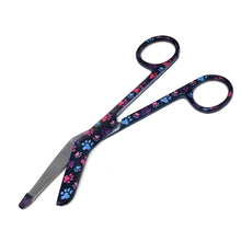 Load image into Gallery viewer, Stainless Steel 5.5&quot; Bandage Lister Scissors for Nurses &amp; Students Gift, Black Multi Paws
