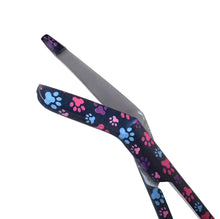 Load image into Gallery viewer, Stainless Steel 5.5&quot; Bandage Lister Scissors for Nurses &amp; Students Gift, Black Multi Paws
