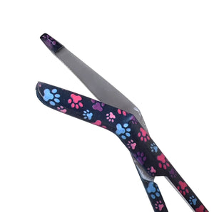 Stainless Steel 5.5" Bandage Lister Scissors for Nurses & Students Gift, Black Multi Paws