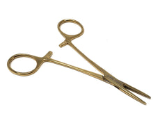 Load image into Gallery viewer, Mosquito Hemostat Forceps 5&quot; Straight, Stainless Steel, Full Gold
