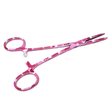 Load image into Gallery viewer, Hemostat Forceps 5.5&quot; (14cm) Straight Serrated Jaws, Stainless Steel, Pink Hearts
