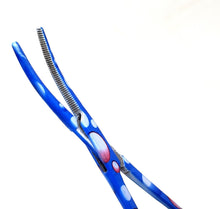 Load image into Gallery viewer, Hemostat Forceps 5.5&quot; (14cm) Curved Serrated Jaws, Stainless Steel, Dew Drops
