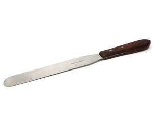 Stainless Steel Lab Spatula with Wooden Handle, 8" Blade, 1.25" Blade Width, 12.4" Total Length