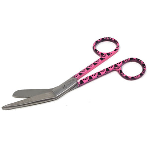 Stainless Steel 5.5" Bandage Lister Scissors for Nurses & Students Gift, Pink Black Paws Handle