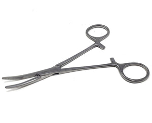 Kelly Hemostat Forceps 5.5" Half Serrated Curved Jaws, Stainless Steel, Silver