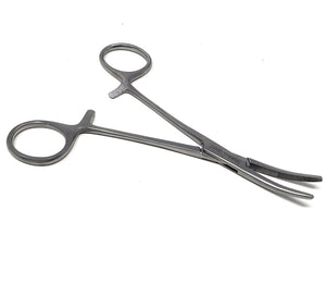 Rankin Kelly Hemostat Forceps 6.25" Half Serrated Curved Jaws, Stainless Steel, Silver