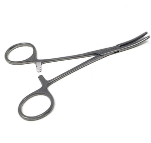 Rankin Kelly Hemostat Forceps 6.25" Half Serrated Curved Jaws, Stainless Steel, Silver