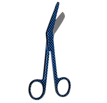 Load image into Gallery viewer, Stainless Steel 5.5&quot; Bandage Lister Scissors for Nurses &amp; Students Gift, Blue Checkers
