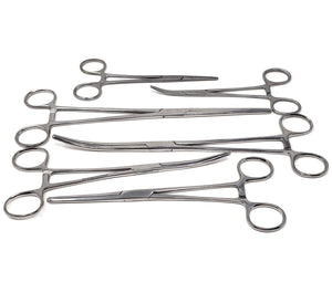 Ultimate Hemostat 6 Pc Set Stainless Steel Locking Forceps Straight and Curved ( 6" + 8" +10")
