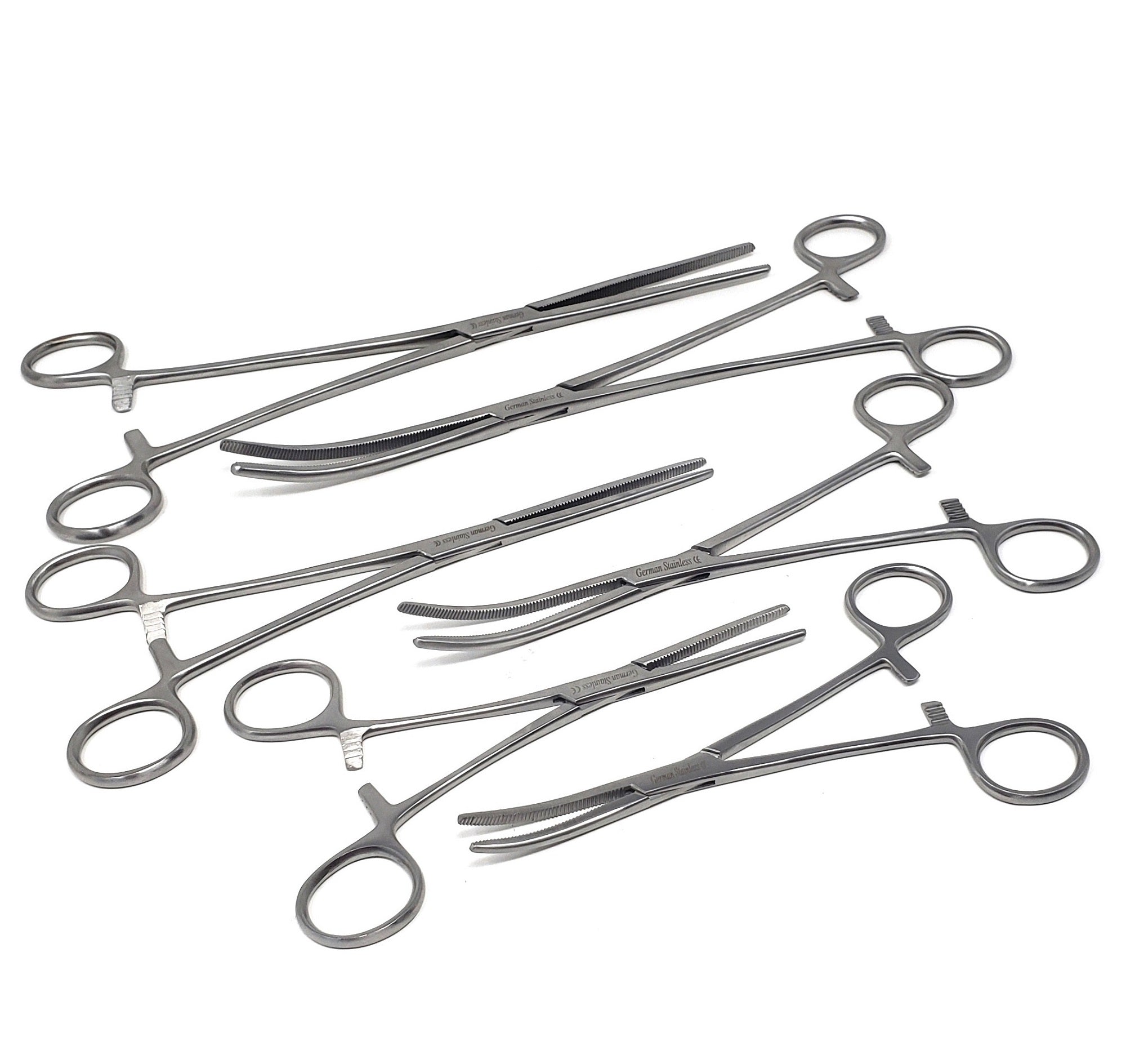 Dexsur Ultimate Hemostat Set 6 Piece Ideal for Hobby Tools Electronics Fishing and Taxidermy - 8' 625' and 5' Stainless Steel Curved & Straight, S