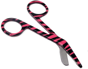 Stainless Steel 3.5" Bandage Lister Scissors for Nurses & Students Gift, Pink Zebra