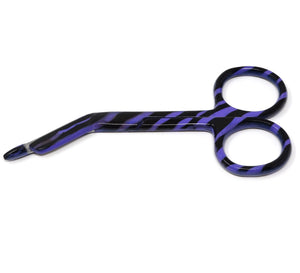 Stainless Steel 3.5" Bandage Lister Scissors for Nurses & Students Gift, Purple Zebra