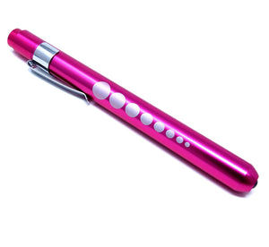 PINK Reusable NURSE Penlight Pocket Medical LED with Pupil Gauge
