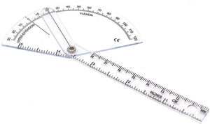 Finger Goniometer 5.5" Clear Plastic Joint Ruler 120 Degree Protractor For Measuring Range of Motion