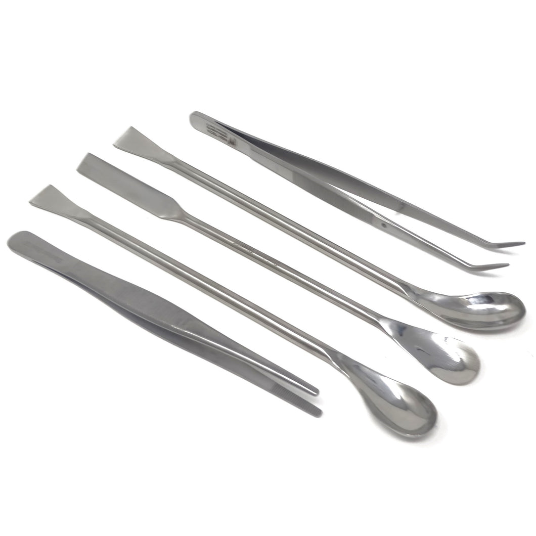 Piutouyar 10 Pcs 2 in 1 Double Ended Lab Spoon Micro Lab Spatula Stainless  Steel Lab Scoop Square & Flat Spoon End for Reagent Sampling, Mixing
