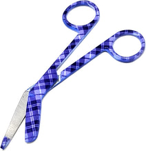 Load image into Gallery viewer, Stainless Steel 5.5&quot; Bandage Lister Scissors for Nurses &amp; Students Gift, Purple Argyle
