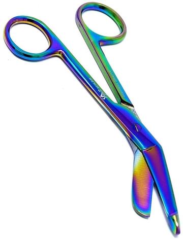 Multi Color Rainbow Lister Bandage Scissors 4.5