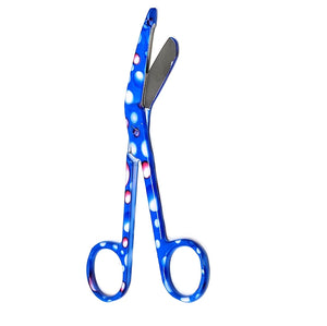 Stainless Steel 5.5" Bandage Lister Scissors for Nurses & Students Gift, Blue Pink Droplets