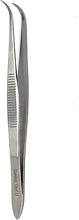 Load image into Gallery viewer, Iris Eye Dressing Dissecting Forceps 4&quot; Fine Point Full Curved Serrated Tips
