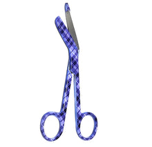 Load image into Gallery viewer, Stainless Steel 5.5&quot; Bandage Lister Scissors for Nurses &amp; Students Gift, Purple Argyle
