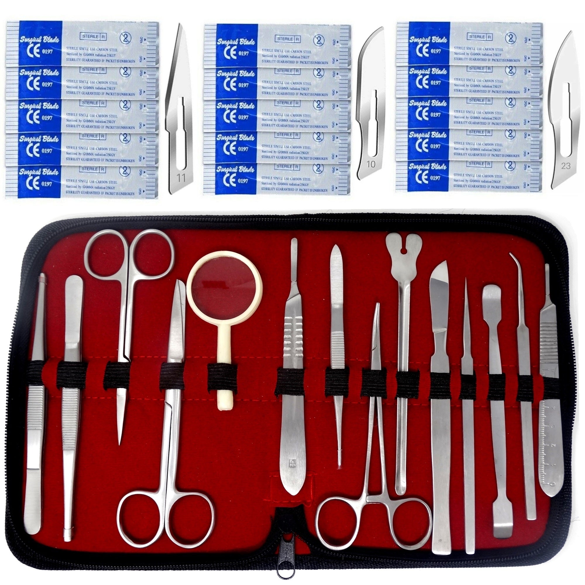 Dissecting Scissors 13-Piece German Stainless Dissection Kit With Case ...